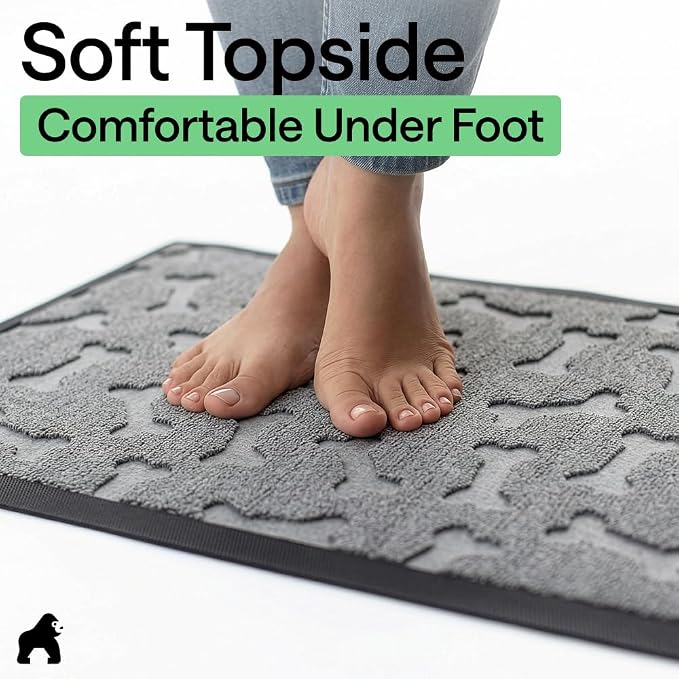 GORILLA GRIP 100% Waterproof All-Season WeatherMAX Doormat 35x23, US Designed