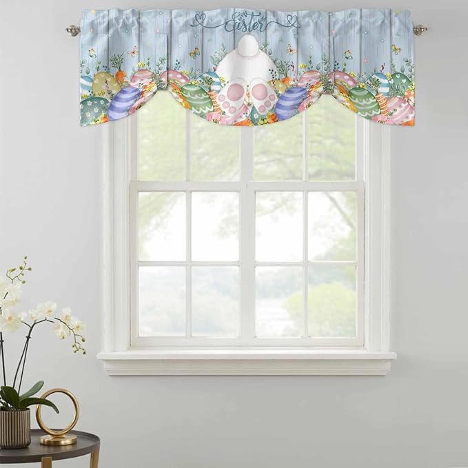 Spring Easter Tie Up Valance Curtains