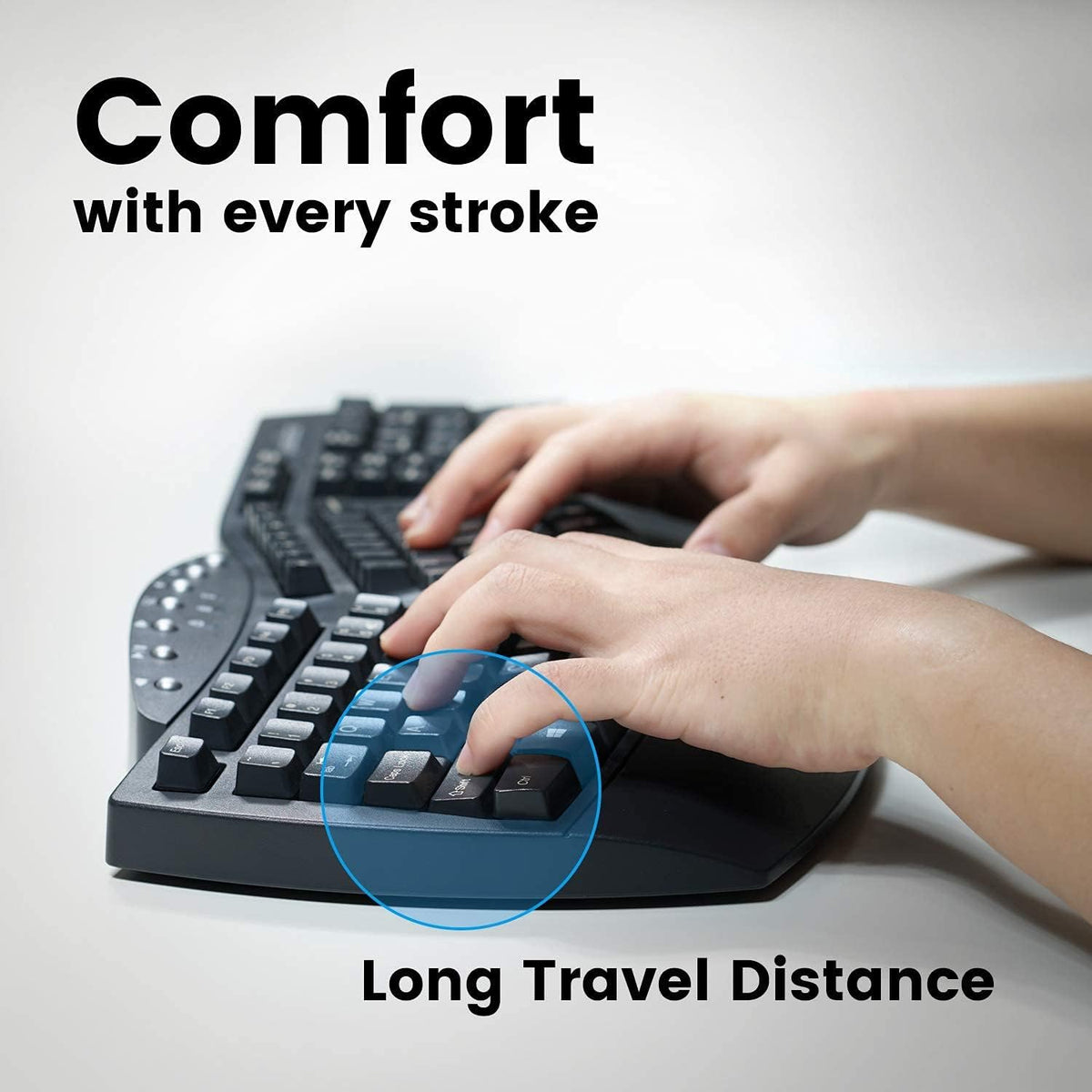 Perixx Wireless Ergonomic Keyboard with Gel Wrist Rest Bundle