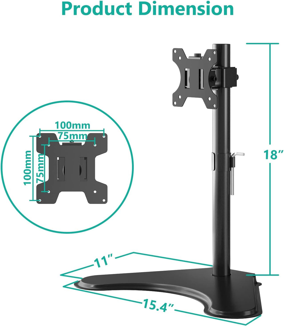 WALI Freestanding Vesa Monitor Stand for 13-32 inch Screens, up to 22 lbs