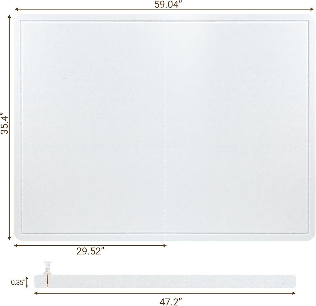 AKTOP Foldable Felt Bulletin Board for Wall, 60x36 inches, White