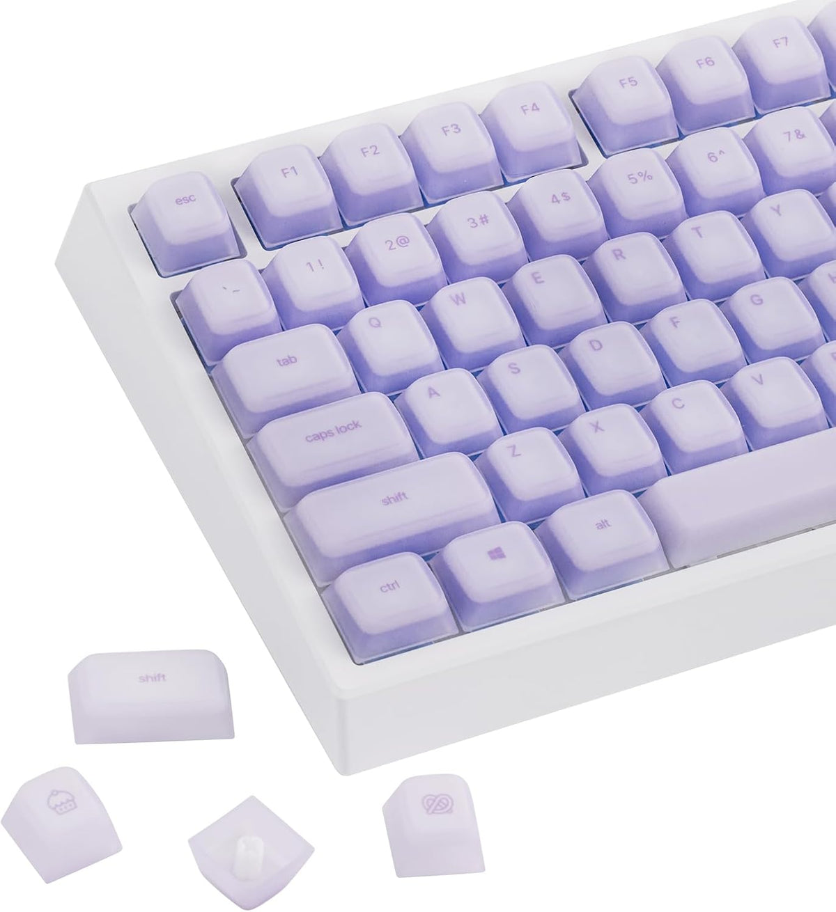 EPOMAKER AegisSil Keycap Set, Silicone Material, Cherry Profile, 113 Keys, 65%/75%/Full Size, Custom Keyboard Keycaps Set for Cherry MX, Kailh, Outemu, Gateron Mechanical Gaming Keyboard (Purple)