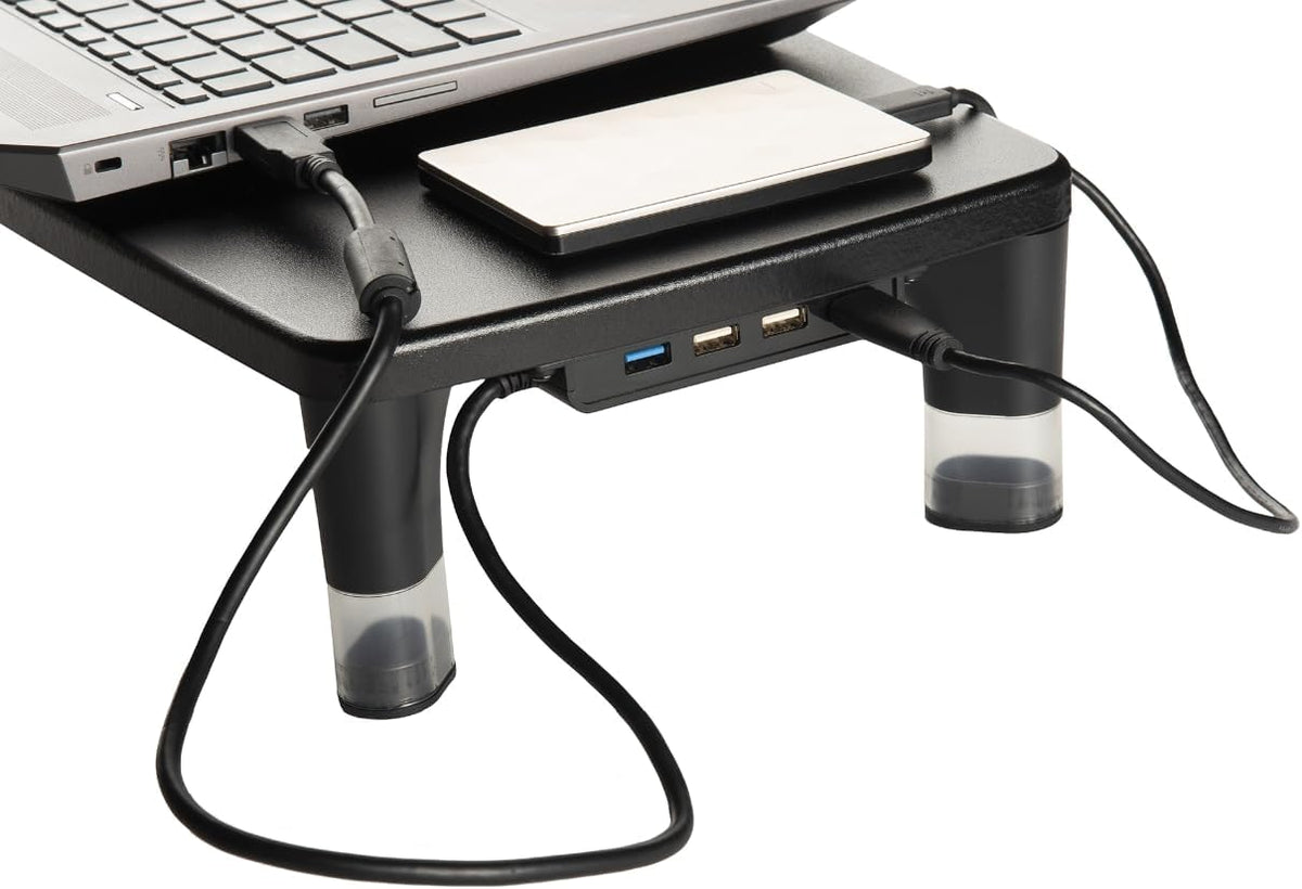 3M Monitor Computer Stand, 21.6 in x 9.4 in, 4 Port USB Hub