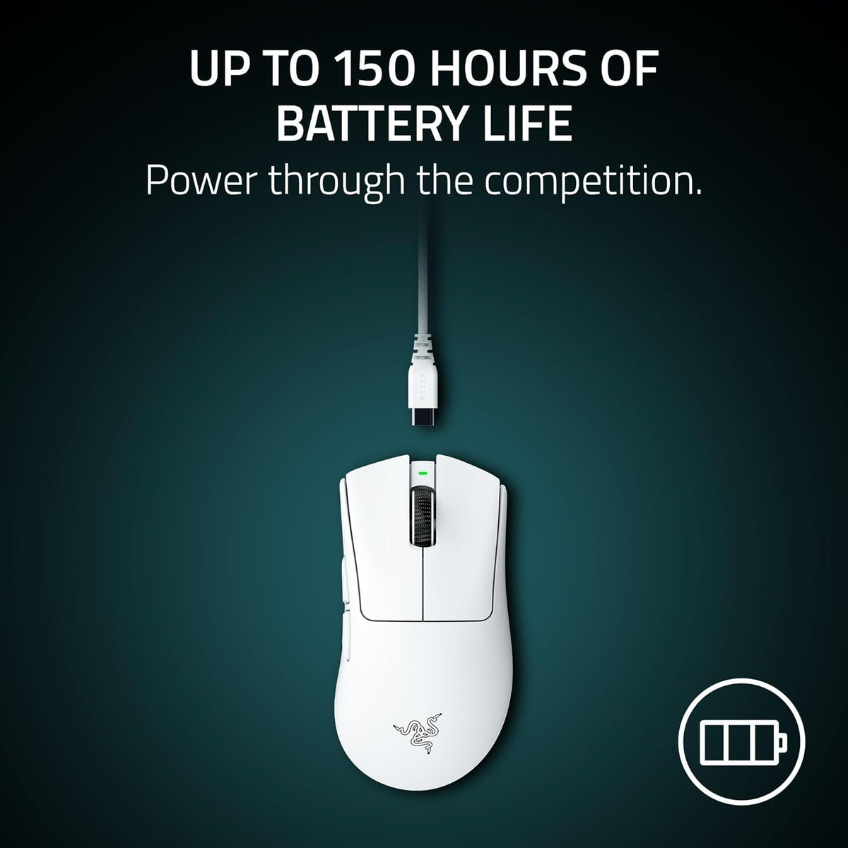 Razer DeathAdder V4 Pro Wireless Gaming Mouse, 8Khz, 57g, White