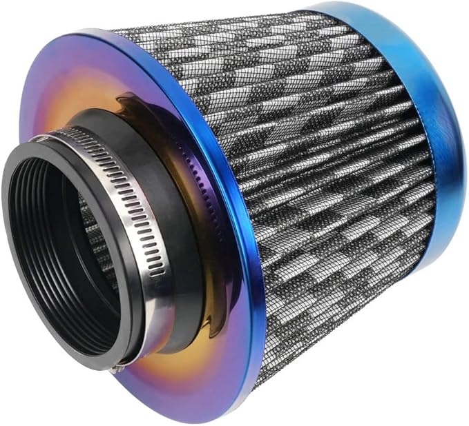 Cold Air Intake Filter, High Performance, Washable Filter, Clamp-On Replacement