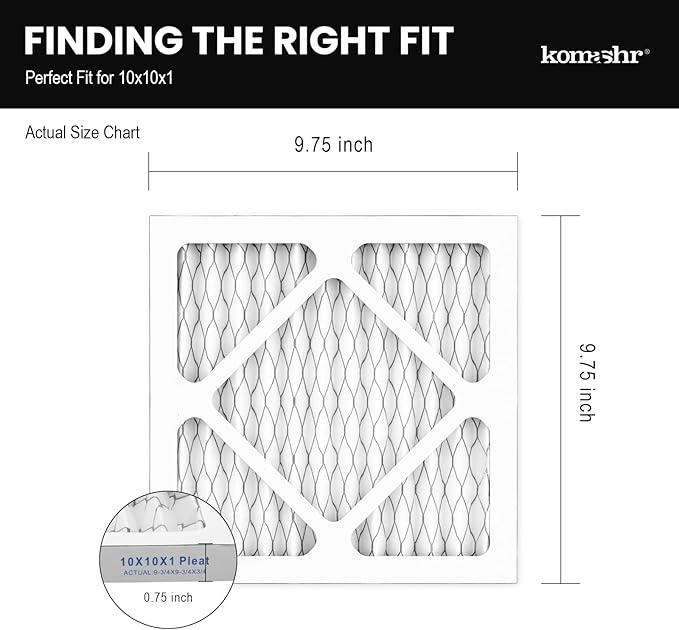 10x10x1 Air Filter MERV 13, HVAC/Furnace AC Filter Replacement, Dust