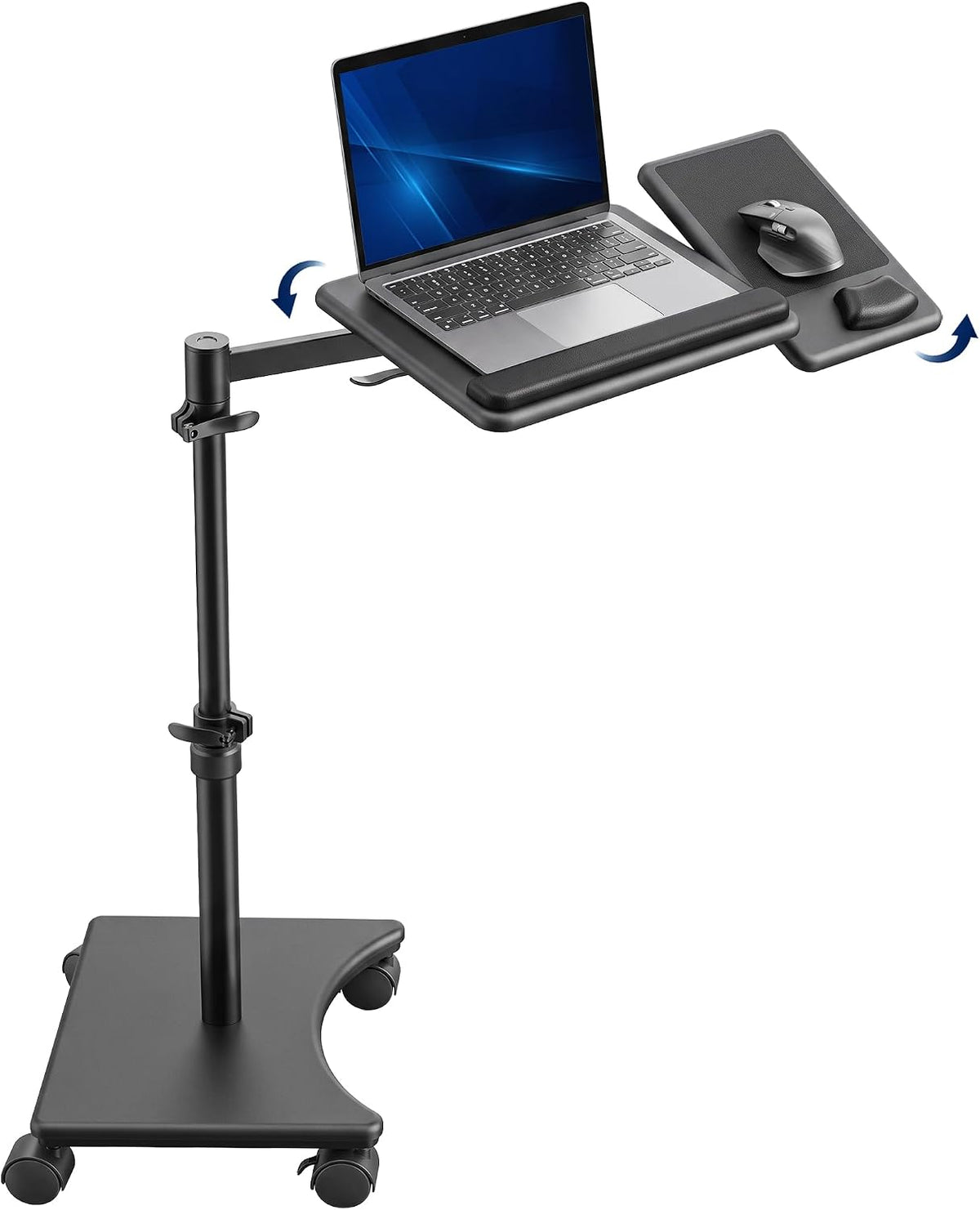 VIVO Black 15 x 12 inch Laptop Cart with Extension Arm, CART-H10L