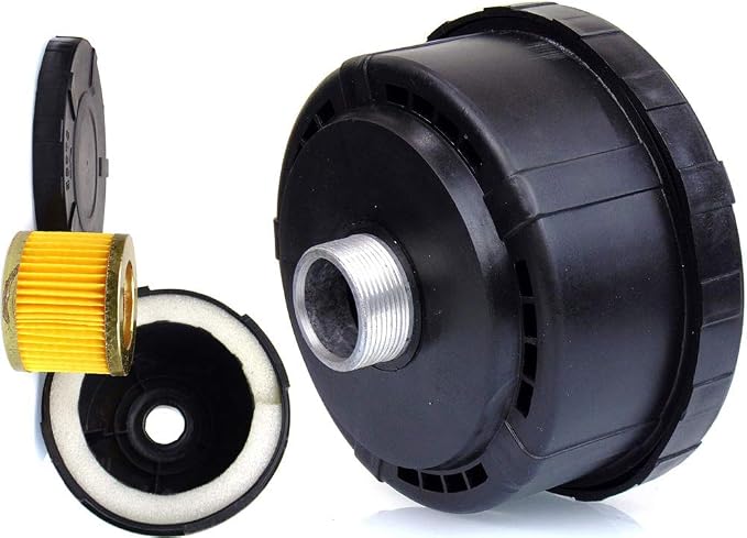 1"BSP 33mm Air Compressor Silencer Filter, Metal Intake Filter Sound Muffler