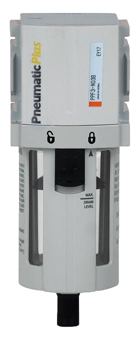 PneumaticPlus PPF3-N02B Compressed Air Particulate Filter, 1/4" NPT, 5 Micron