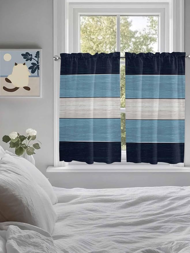 Vintage Country Woodcuts Window Valance Curtains, 2 Panel