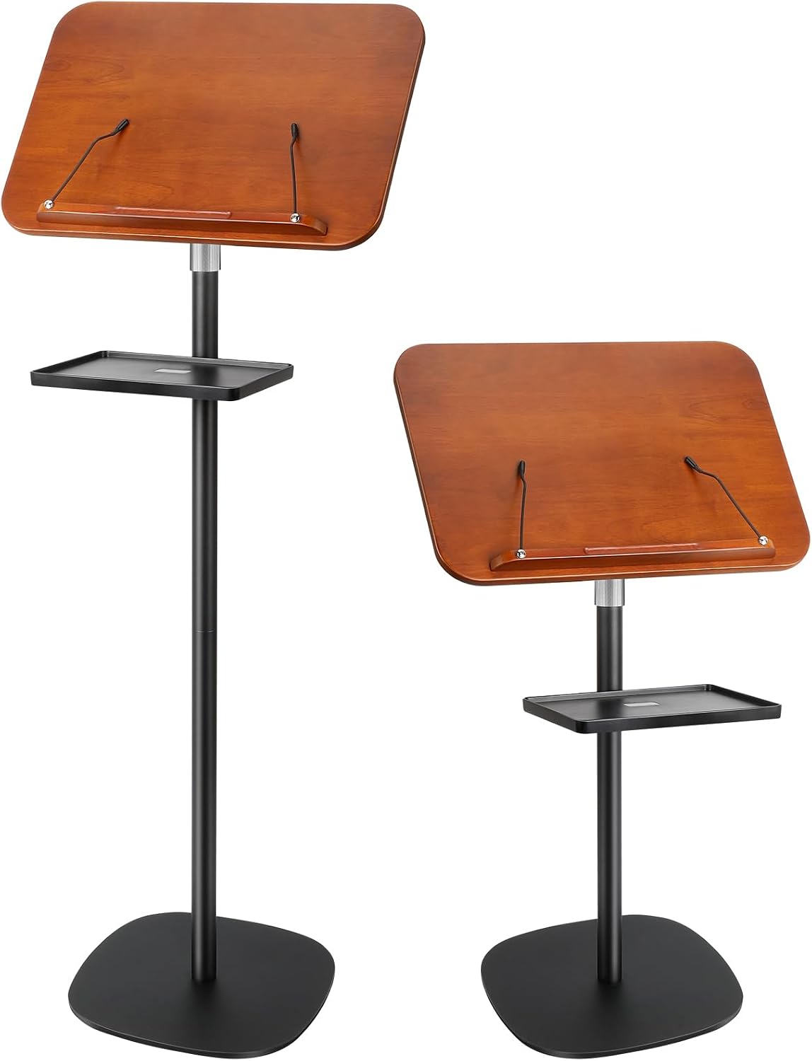 Adjustable Book Stand for Reading with Removable Tray, Solid Wood