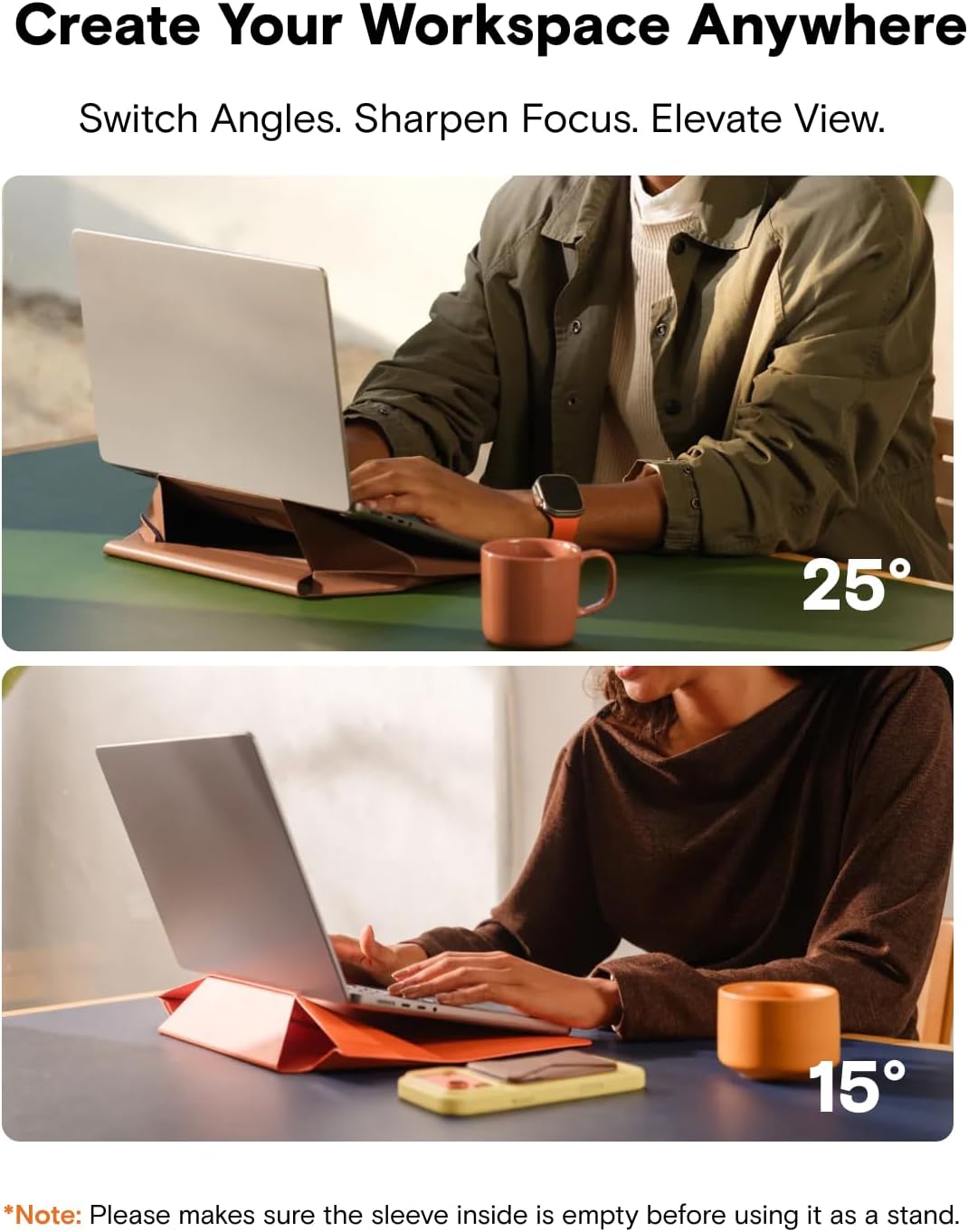 MOFT Laptop Carry Sleeve with Stand &Smart Storage for 16" Laptop for Work