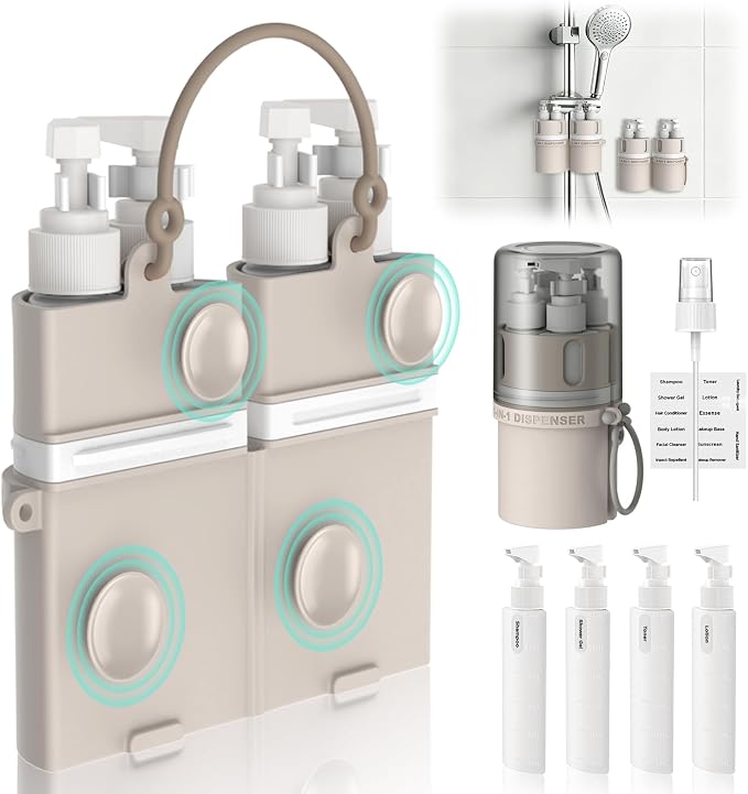 4 in 1 Travel Dispenser Bottle, Travel Toiletry Bottles