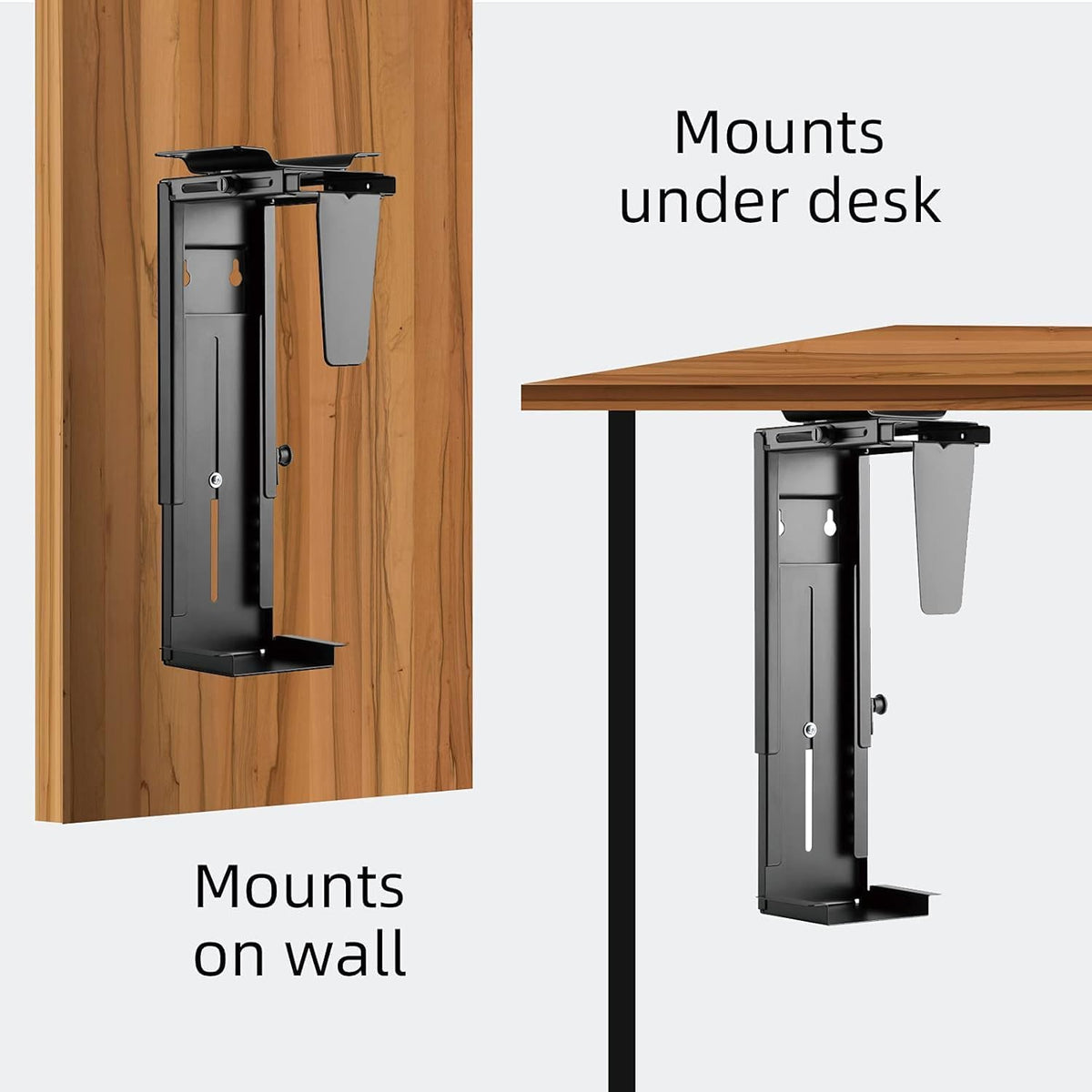 Pholiten Under Desk CPU Mount, 3.94 to 11.61" Wide, Max Load 44Lbs