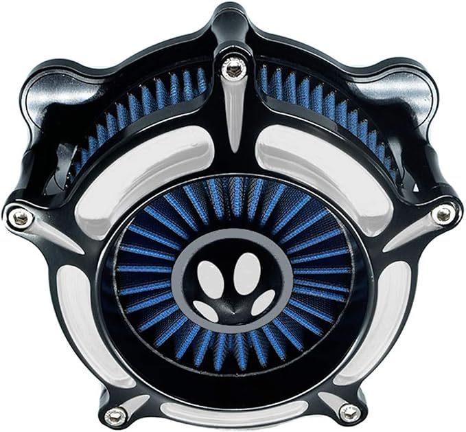 Air Filter Intake Motorcycle Turbine Cleaner Kit Cnc Cut Chrome