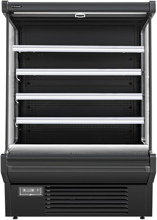 Food Refrigerated Display Case for Commercial Bakery Pastry Front Open Air Refrigerated Display Cooler Case, Movable Shelves and Adjustable Legs, 36~41℉ (61.4 Inches, Black)
