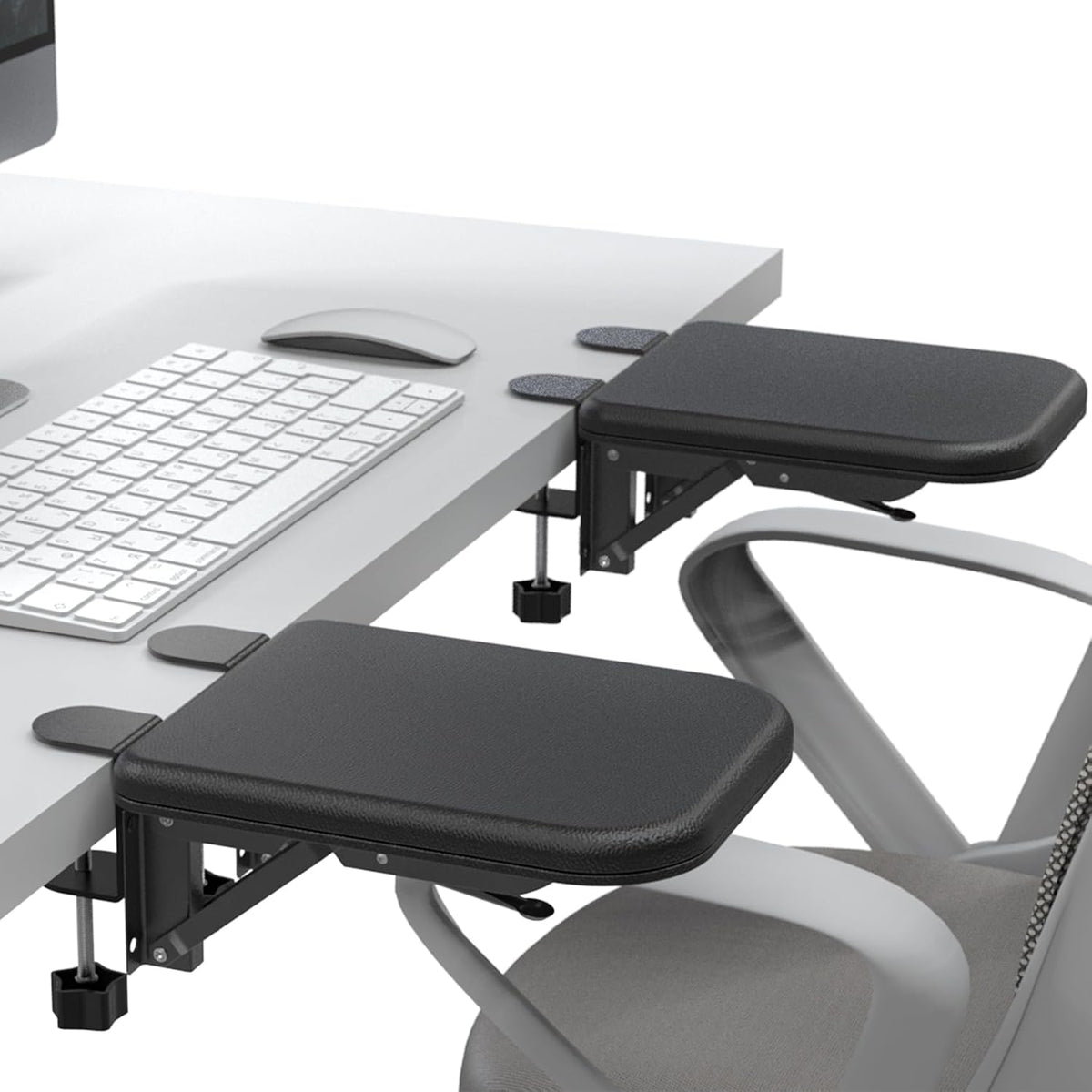 NODOCA Arm Rest for Desk, Ergonomics Wrist Rest, Desk Extender, Soft Sponge Built-in, Comfortable Arm Support for Desk, Wrapped in Eco-Friendly Leather, Foldable Elbow Rest for Desk(2, Black, 8.9'')