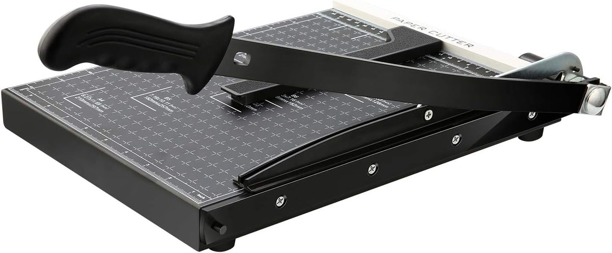 Paper Trimmer, 12" Metal Base A4 Paper Cutter Guillotine for Home Office, 10 Sheet Capacity