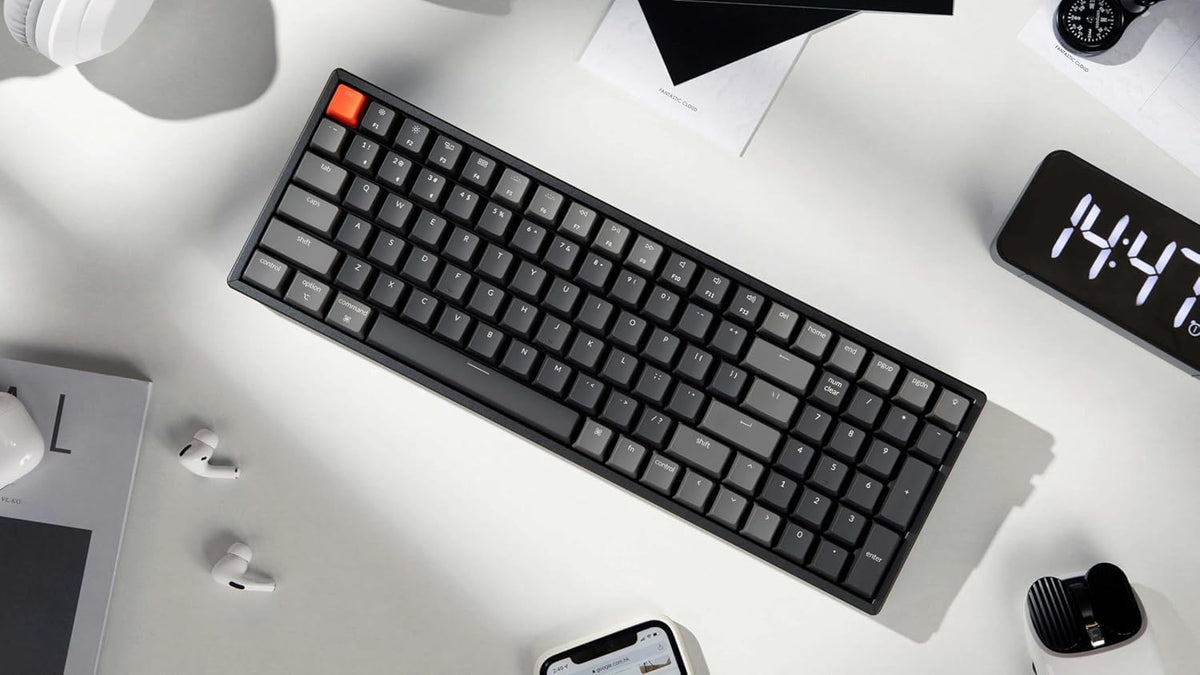 Keychron K4 RGB Hot Swappable Mechanical Keyboard, 96% Layout Bluetooth Wireless/USB Wired Computer Keyboard with Super Red Switch Aluminum Frame for Mac Windows-Version 2