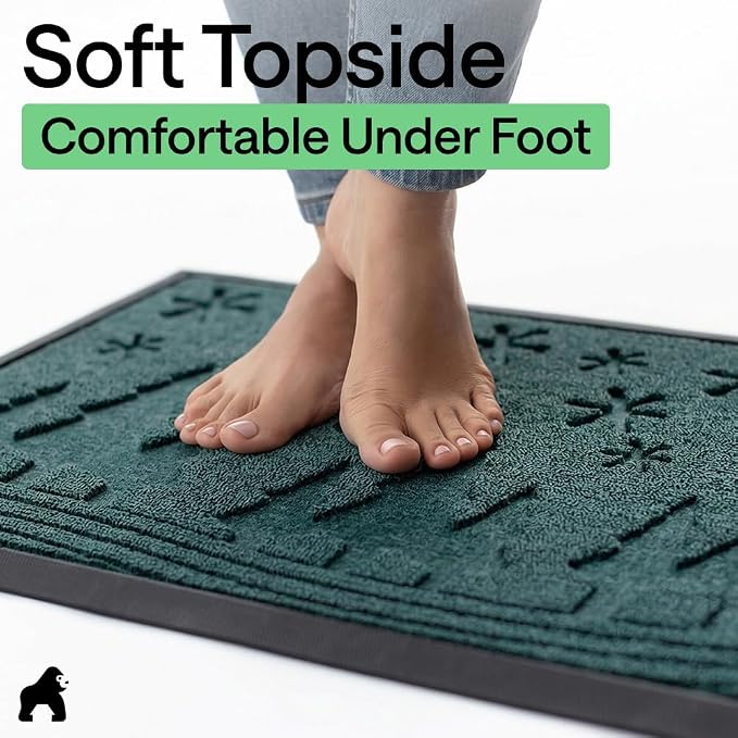 GORILLA GRIP 100% Waterproof All-Season WeatherMAX Doormat, US Designed Natural