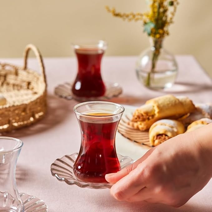Karaca Luna 12-Piece Turkish Tea Cups