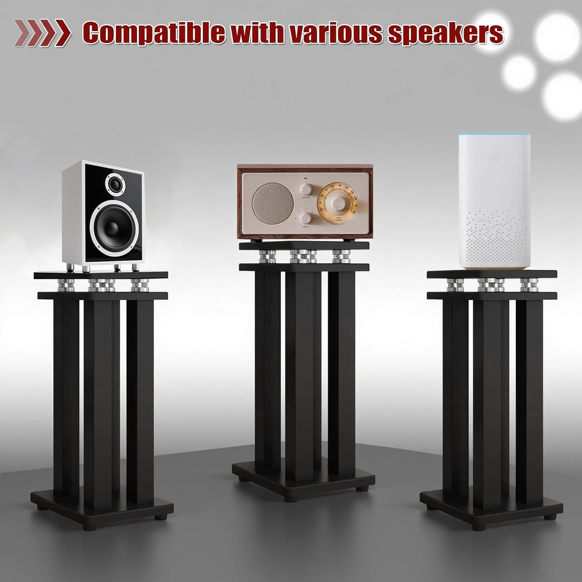 29 Inch Spring Isolation Speaker Stands, Heavy Duty 110lbs Pair