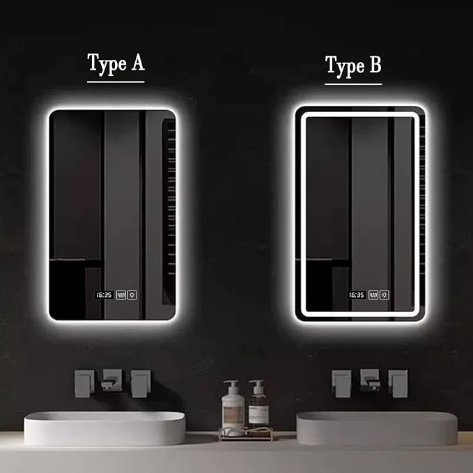 Bathroom Mirror with LED Lights, Backlit Illuminated Bathroom Mirror Wall