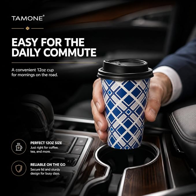 Tamone 100 PACK 12OZ Disposable Coffee Cups