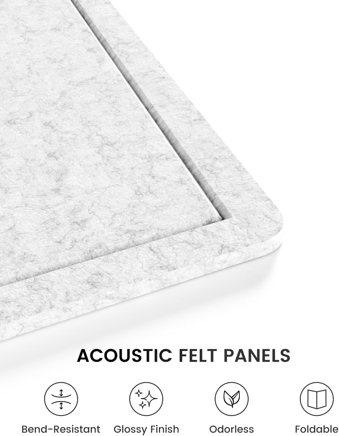 Fluxynara Felt Bulletin Board,35.4"x23.6",Minimalist Gray