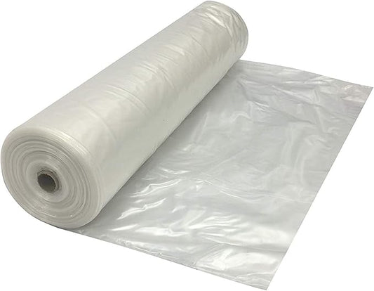 Farm Plastic Supply - Clear Plastic Sheeting - 6 mil - (32' x 100') - Thick Plastic Sheeting, Heavy Duty Polyethylene Film, Drop Cloth Vapor Barrier Covering for Crawl Space