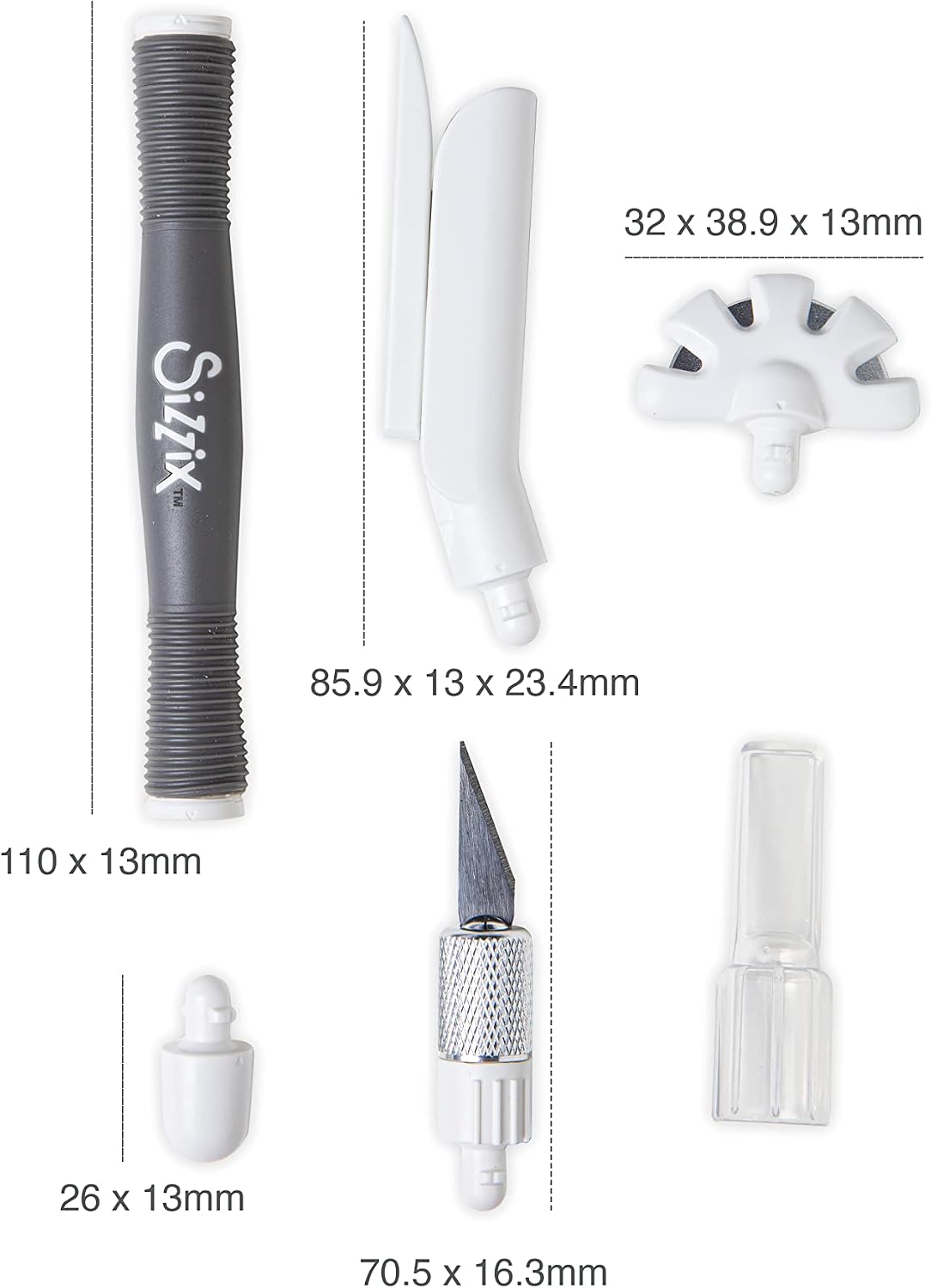 Sizzix Craft Knife, Trimmer & Distress Tool Set | Perfect for Papercraft, Cardmaking, Scrapbooking, Detailed Cutting & Creating Texture