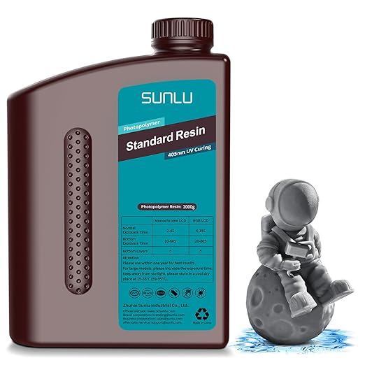 SUNLU 3D Printer Resin 2kg, Fast Curing Standard 3D Resin