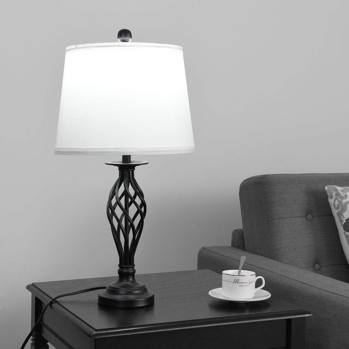 Tangkula Modern 3-Piece Lamp Set, Antique Bronze