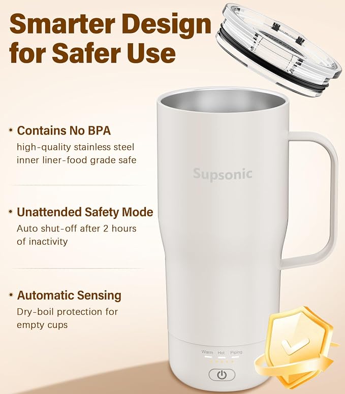 Supsonic Heated Coffee Mug, 20oz Electric Temperature Control Cup | Keeps
