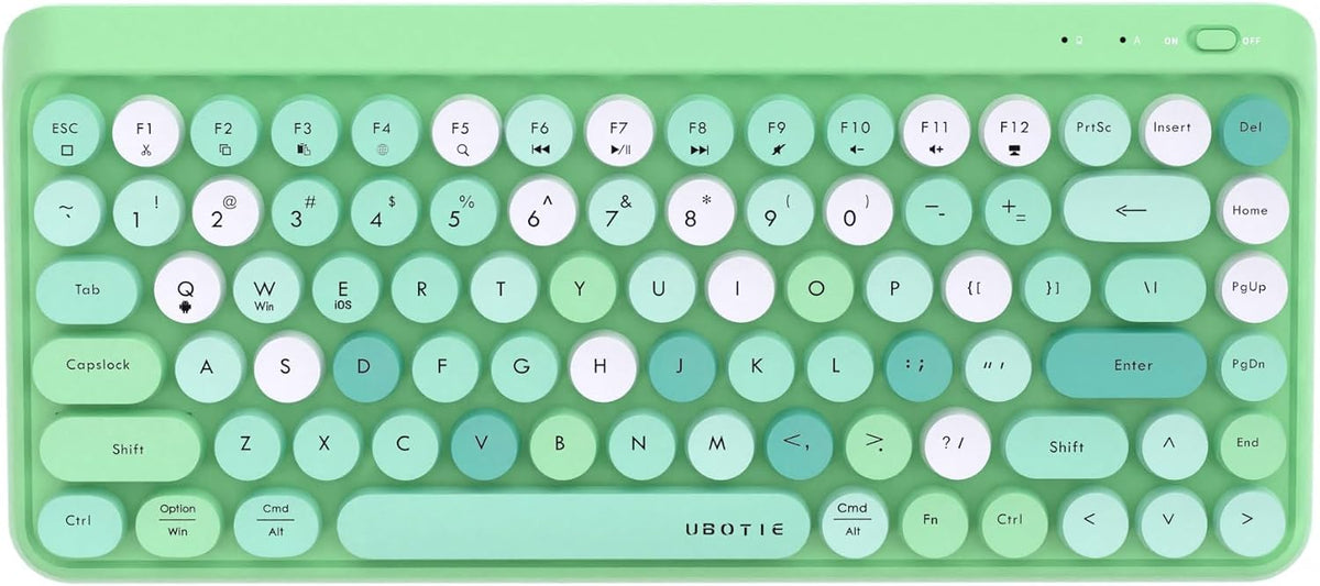 UBOTIE Portable Bluetooth Colorful Keyboards (Green-Colorful)