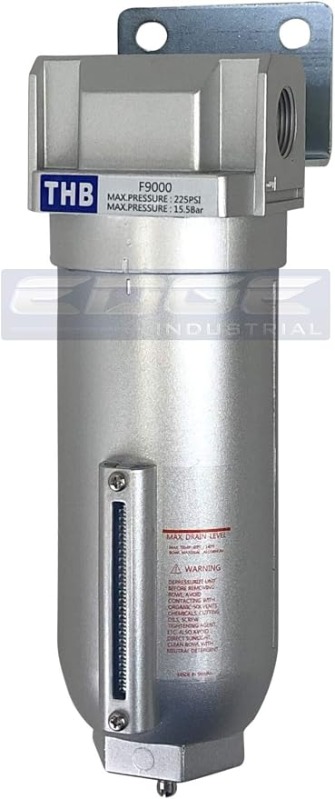 HEAVY DUTY INDUSTRIAL RATED HIGH FLOW PARTICULATE FILTER, IN-LINE WATER TRAP