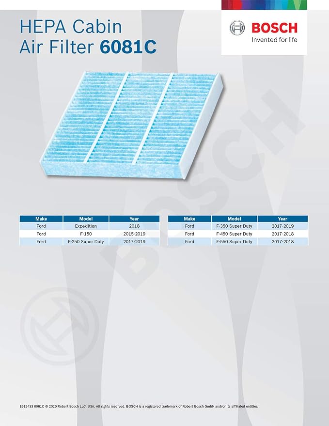 BOSCH 6081C HEPA Cabin Air Filter
