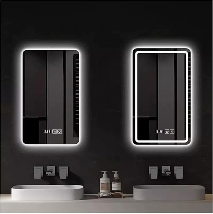 Bathroom Mirror with LED Lights, Backlit Illuminated Bathroom Mirror Wall