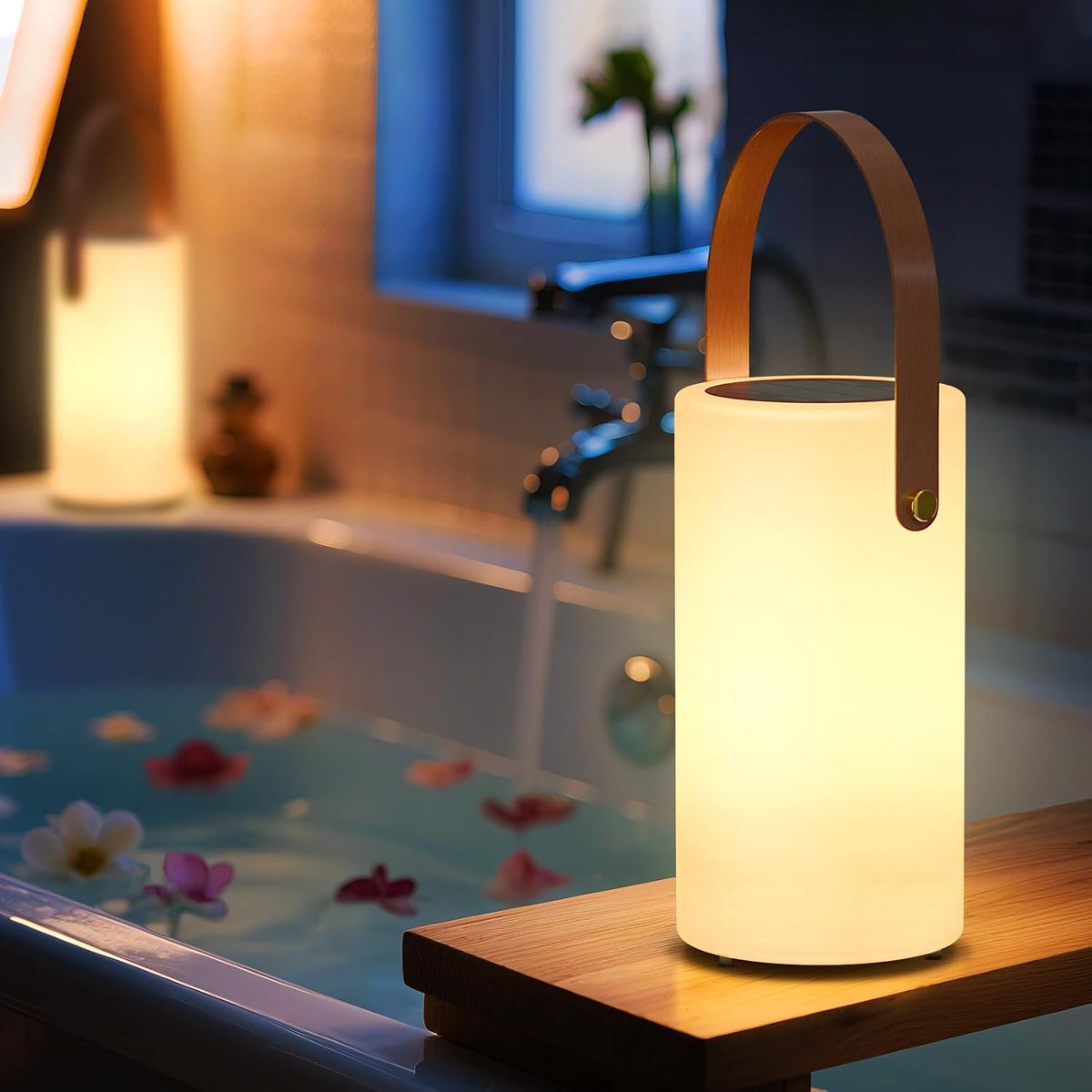 uuffoo Solar Table Lamp Outdoor Lantern 2 in 1 Rechargeable Waterproof