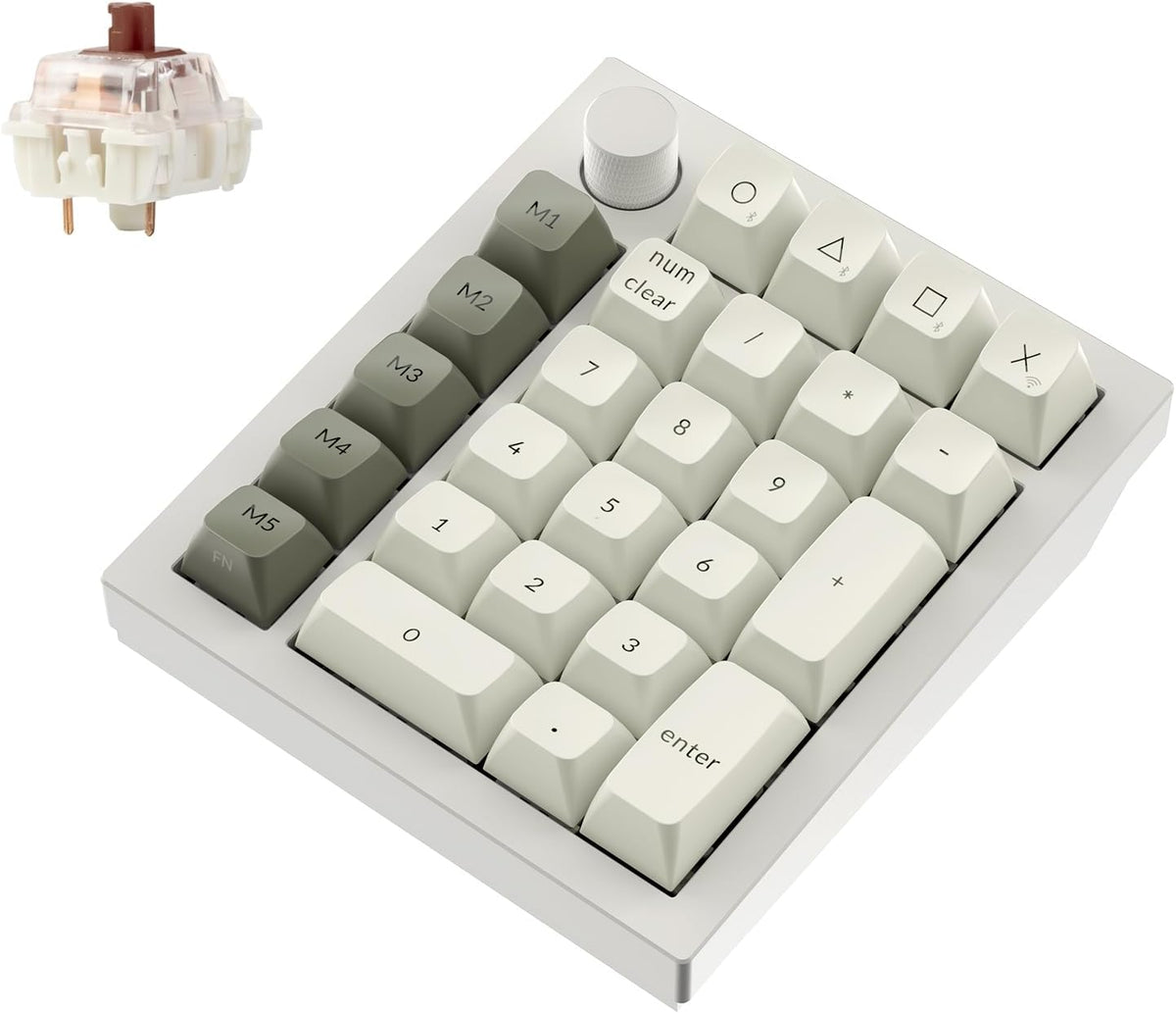 Keychron Q0 Max Wireless Custom Mechanical Numpad, Aluminum Body, White