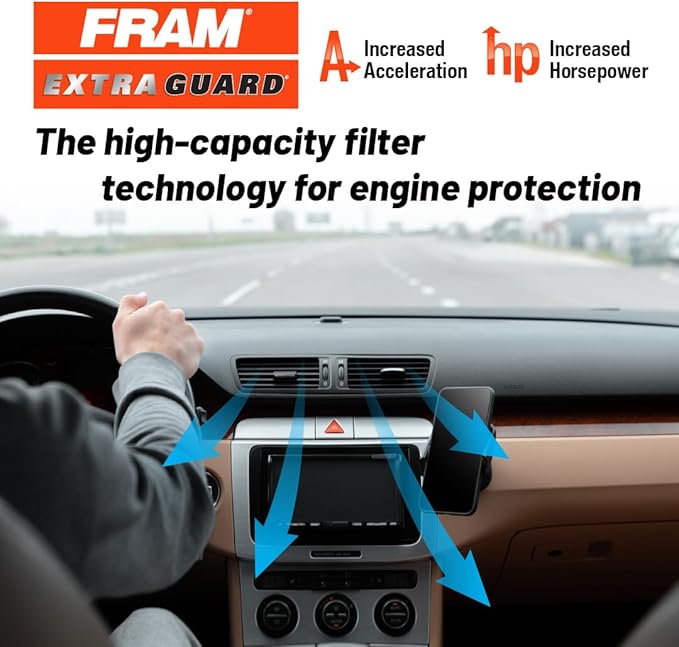FRAM Extra Guard Rectangular Panel Engine Air Filter Replacement, Easy Install