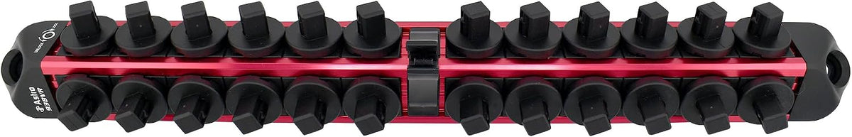 Astro Tools 938VR 3/8" Drive V12 Locking Magnetic Socket Organizer for 24 Sockets + Ratchet - Red
