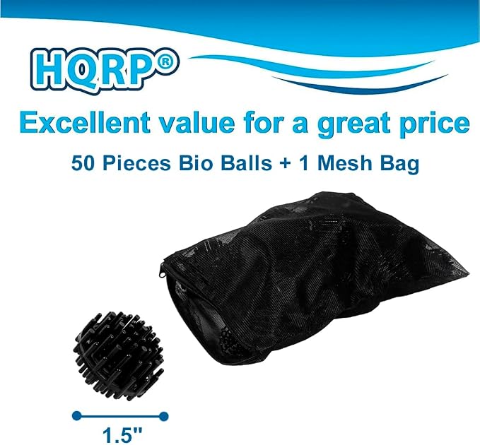 HQRP 50 pcs Bio Balls Filter Media 1.5 Inch