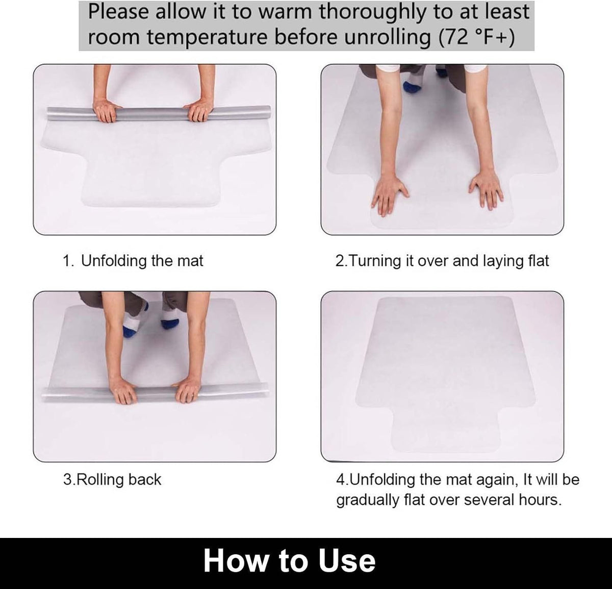 AiBOB Office Chair Mat for Hardwood Floor, 36" x 48" Clear Floor Protector