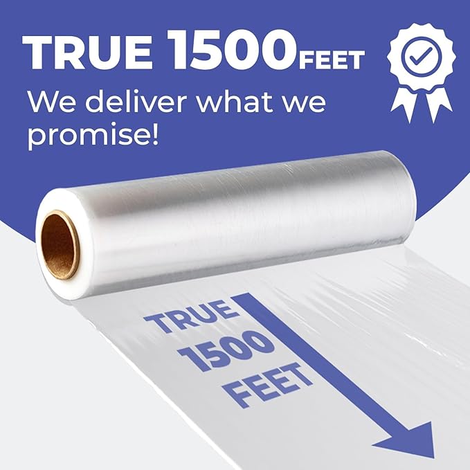 Rosmonde 18" Plastic Wrap for Moving, 20 Pack, 18" x 1500 ft Shrink Wrap, 80 Guage Thick, 9.4 lbs/Roll, Premium Shrink Wrap Roll, Hand Bulk Stretch Wrap, Heavy Duty Stretch Film for Moving & Pallets