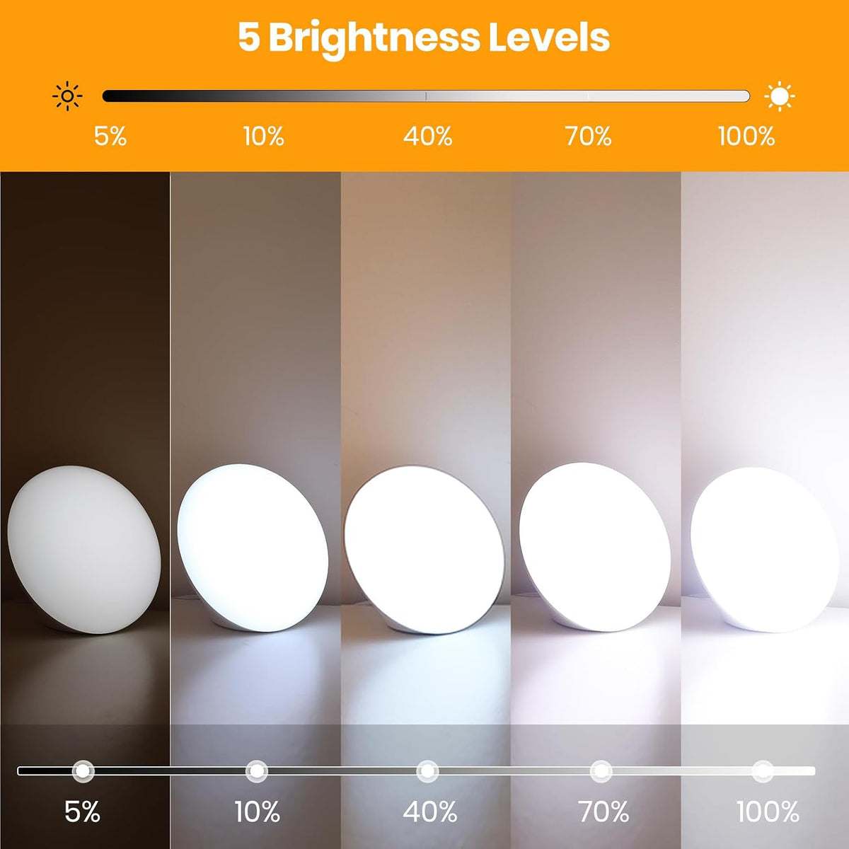 LASTAR Sun Lamp, 10,000 Lux Sunlight Lamp with 4 Color Temperatures & 5 Brightness & 1H Timer, Touch Control Daylight Lamp with Memory Function for Home
