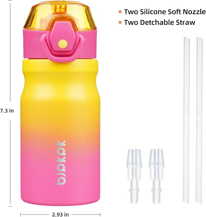 BJPKPK 14 oz Insulated Water Bottle, Stainless Steel Flask | Leak Proof Locking