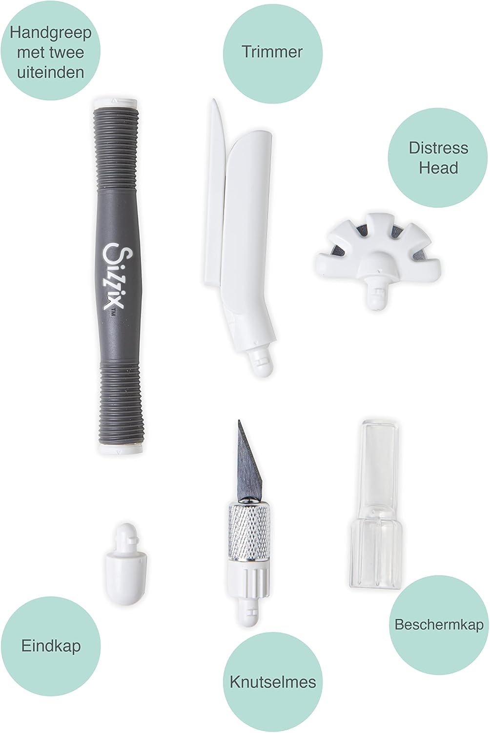 Sizzix Craft Knife, Trimmer & Distress Tool Set | Perfect for Papercraft, Cardmaking, Scrapbooking, Detailed Cutting & Creating Texture
