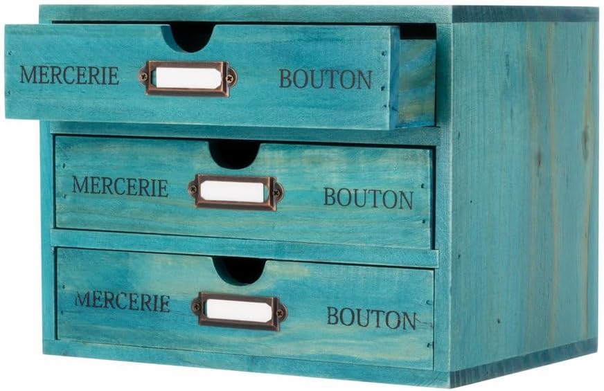 Small Wooden Drawers Wooden Box with Drawer Blue