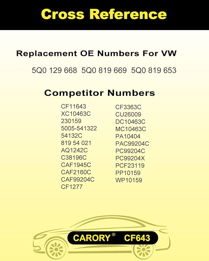 Cabin Air Filter w/Activated Carbon